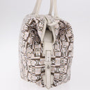 Salvatore Ferragamo Hand Bag PVC Leather White Silver Auth bs35706-4