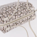 Salvatore Ferragamo Hand Bag PVC Leather White Silver Auth bs35706-6
