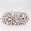 Salvatore Ferragamo Hand Bag PVC Leather White Silver Auth bs35706-5