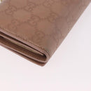 GUCCI GG Canvas Guccissima Chain Wallet Leather Beige Gold 224262 Auth bs35707-16