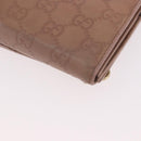 GUCCI GG Canvas Guccissima Chain Wallet Leather Beige Gold 224262 Auth bs35707-17