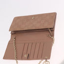 GUCCI GG Canvas Guccissima Chain Wallet Leather Beige Gold 224262 Auth bs35707-10