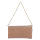 GUCCI GG Canvas Guccissima Chain Wallet Leather Beige Gold 224262 Auth bs35707-2