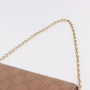 GUCCI GG Canvas Guccissima Chain Wallet Leather Beige Gold 224262 Auth bs35707-8