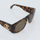 CHANEL Sunglasses plastic 3 Set Black Brown CC Auth bs35709-5