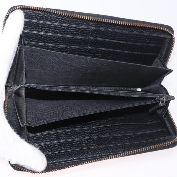 GUCCI GG Marmont Long Wallet Leather Black Gold 474584 Auth bs35713A