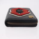 GUCCI GG Marmont Long Wallet Leather Black Gold 474584 Auth bs35713A-4