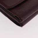 CHANEL Trifold Wallet Leather Bordeaux Gold CC Auth bs35714-15
