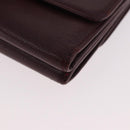 CHANEL Trifold Wallet Leather Bordeaux Gold CC Auth bs35714-16
