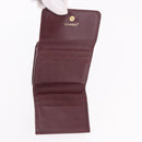 CHANEL Trifold Wallet Leather Bordeaux Gold CC Auth bs35714-8