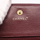 CHANEL Trifold Wallet Leather Bordeaux Gold CC Auth bs35714-18