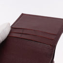 CHANEL Trifold Wallet Leather Bordeaux Gold CC Auth bs35714-22