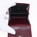 CHANEL Trifold Wallet Leather Bordeaux Gold CC Auth bs35714-9