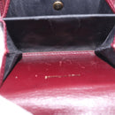 CHANEL Trifold Wallet Leather Bordeaux Gold CC Auth bs35714-10