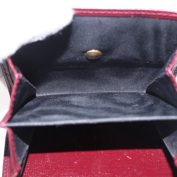 CHANEL Trifold Wallet Leather Bordeaux Gold CC Auth bs35714