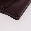 CHANEL Trifold Wallet Leather Bordeaux Gold CC Auth bs35714-7