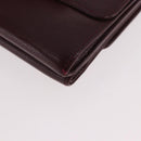 CHANEL Trifold Wallet Leather Bordeaux Gold CC Auth bs35714-14
