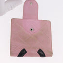 CHANEL Cambon Line Bifold Wallet Leather Pink Silver CC Auth bs35716-9