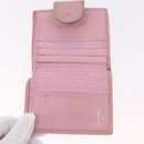 CHANEL Cambon Line Bifold Wallet Leather Pink Silver CC Auth bs35716-10