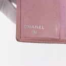 CHANEL Cambon Line Bifold Wallet Leather Pink Silver CC Auth bs35716-17
