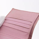 CHANEL Cambon Line Bifold Wallet Leather Pink Silver CC Auth bs35716-21