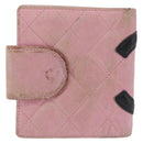 CHANEL Cambon Line Bifold Wallet Leather Pink Silver CC Auth bs35716-2