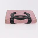 CHANEL Cambon Line Bifold Wallet Leather Pink Silver CC Auth bs35716-4