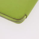 HERMES Azap Long Silk In Long Wallet Leather Green Silver Auth bs35717-15