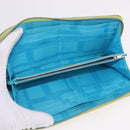 HERMES Azap Long Silk In Long Wallet Leather Green Silver Auth bs35717-9