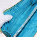 HERMES Azap Long Silk In Long Wallet Leather Green Silver Auth bs35717-10