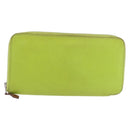 HERMES Azap Long Silk In Long Wallet Leather Green Silver Auth bs35717-13