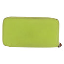 HERMES Azap Long Silk In Long Wallet Leather Green Silver Auth bs35717-2