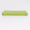 HERMES Azap Long Silk In Long Wallet Leather Green Silver Auth bs35717-6