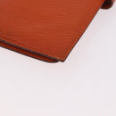 HERMES Bane Souffle Long Wallet Leather Orange Gold Auth bs35718-15