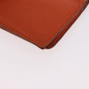 HERMES Bane Souffle Long Wallet Leather Orange Gold Auth bs35718-16