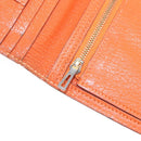 HERMES Bane Souffle Long Wallet Leather Orange Gold Auth bs35718-20