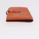 HERMES Bane Souffle Long Wallet Leather Orange Gold Auth bs35718-3