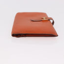 HERMES Bane Souffle Long Wallet Leather Orange Gold Auth bs35718-4