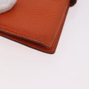 HERMES Bane Souffle Long Wallet Leather Orange Gold Auth bs35718-7