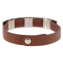 HERMES Armlet Leather Brown Silver Auth bs35719A-3