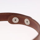 HERMES Armlet Leather Brown Silver Auth bs35719A-8