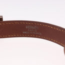 HERMES Armlet Leather Brown Silver Auth bs35719A-9
