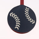 HERMES Baseball Key Ring Leather Navy Silver Auth bs35720V-3