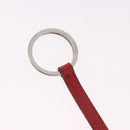 HERMES Baseball Key Ring Leather Navy Silver Auth bs35720V-5