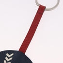 HERMES Baseball Key Ring Leather Navy Silver Auth bs35720V-7