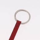 HERMES Baseball Key Ring Leather Navy Silver Auth bs35720V-8