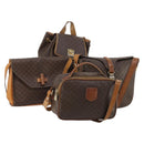 CELINE Macadam Canvas Shoulder Bag PVC Leather 4 Set 2way Brown Auth bs35722-1