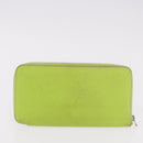 HERMES Azap Long Wallet Leather 2 Set Pink Green Auth bs35723-11
