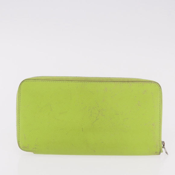 HERMES Azap Long Wallet Leather 2 Set Pink Green Auth bs35723