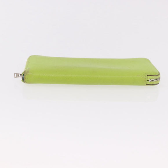 HERMES Azap Long Wallet Leather 2 Set Pink Green Auth bs35723